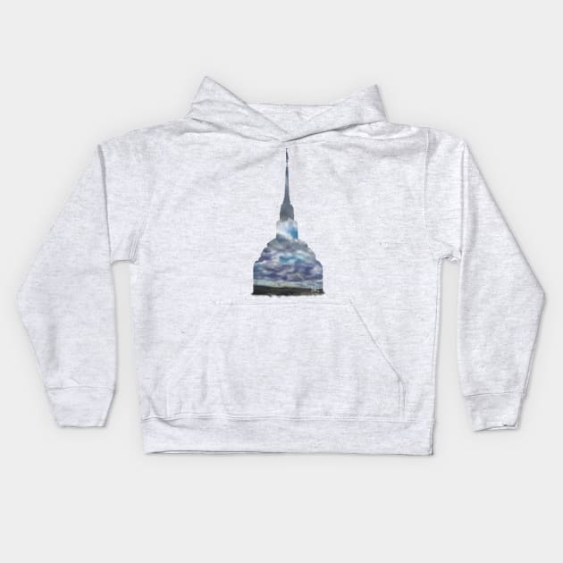 Rome Italy Temple Dramatic Sky Silhouette Kids Hoodie by DSCarts